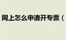 网上怎么申请开专票（网上申请开专票流程）