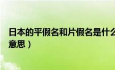 日本的平假名和片假名是什么意思（平假名和片假名是什么意思）