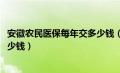 安徽农民医保每年交多少钱（2019安徽省农村医疗保险交多少钱）