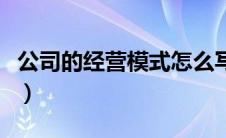 公司的经营模式怎么写（一个公司的经营模式）