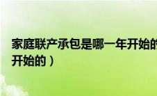 家庭联产承包是哪一年开始的（家庭联产承包制是什么时候开始的）