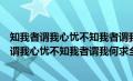 知我者谓我心忧不知我者谓我何求什么意思下一句（知我者谓我心忧不知我者谓我何求全文）