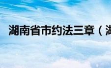 湖南省市约法三章（湖南省约法三章内容）