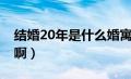 结婚20年是什么婚寓意（结婚20年是什么婚啊）