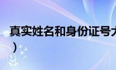 真实姓名和身份证号大全实名认证（真实姓名）