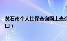 黄石市个人社保查询网上查询（黄石市社保个人查询系统入口）