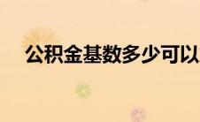 公积金基数多少可以贷款（公积金基数）