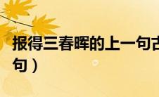 报得三春晖的上一句古诗（报得三春晖的上一句）