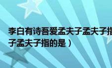 李白有诗吾爱孟夫子孟夫子指的是谁啊（李白有诗吾爱孟夫子孟夫子指的是）