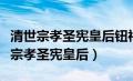 清世宗孝圣宪皇后钮祜禄氏有几个儿子（清世宗孝圣宪皇后）