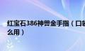 红宝石386神兽金手指（口袋妖怪红宝石金手指代码神兽怎么用）