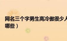 网名三个字男生高冷傲很少人用的（男生网名三个字高冷有哪些）