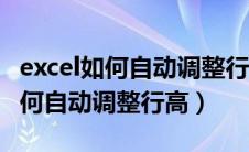 excel如何自动调整行高列宽快捷键（excel如何自动调整行高）