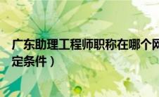 广东助理工程师职称在哪个网站评（广东助理工程师职称评定条件）