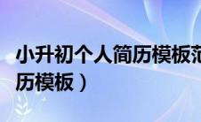 小升初个人简历模板范文图片（小升初个人简历模板）