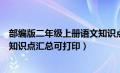 部编版二年级上册语文知识点总结（部编版二年级上册语文知识点汇总可打印）