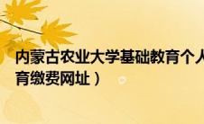 内蒙古农业大学基础教育个人缴费（内蒙古农业大学基础教育缴费网址）