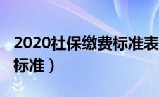 2020社保缴费标准表贵阳市（2020社保缴费标准）