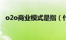 o2o商业模式是指（什么是o2o商业模式）