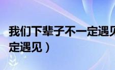 我们下辈子不一定遇见简谱（我们下辈子不一定遇见）