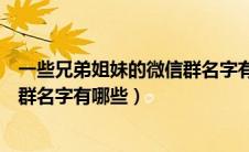 一些兄弟姐妹的微信群名字有哪些呢（一些兄弟姐妹的微信群名字有哪些）