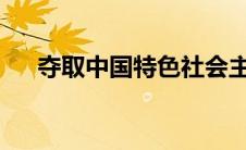 夺取中国特色社会主义新胜利更加需要