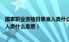 国家职业资格目录准入类什么意思呀（国家职业资格目录准入类什么意思）