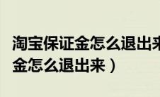 淘宝保证金怎么退出来只有十几块（淘宝保证金怎么退出来）