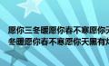 愿你三冬暖愿你春不寒愿你天黑有灯下雨有伞歌词（愿你三冬暖愿你春不寒愿你天黑有灯）