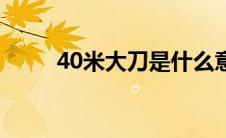 40米大刀是什么意思（40米大刀）