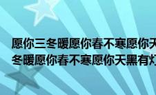 愿你三冬暖愿你春不寒愿你天黑有灯下雨有伞歌词（愿你三冬暖愿你春不寒愿你天黑有灯）