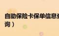 自助保险卡保单信息查询（自助保险卡保单查询）