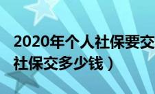 2020年个人社保要交多少钱（2020年个人交社保交多少钱）