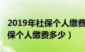 2019年社保个人缴费多少钱一年（2019年社保个人缴费多少）