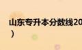 山东专升本分数线2022（山东专升本分数线）