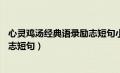 心灵鸡汤经典语录励志短句小于50字（心灵鸡汤经典语录励志短句）