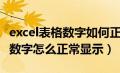 excel表格数字如何正常显示（excel表格中的数字怎么正常显示）