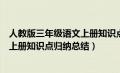 人教版三年级语文上册知识点汇总（人教版小学语文三年级上册知识点归纳总结）