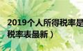 2019个人所得税率是多少（2019个人所得税税率表最新）