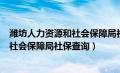 潍坊人力资源和社会保障局社保查询官网（潍坊人力资源和社会保障局社保查询）