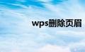 wps删除页眉（wps删除页）