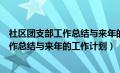 社区团支部工作总结与来年的工作计划范文（社区团支部工作总结与来年的工作计划）