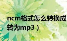 ncm格式怎么转换成mp3（怎么将ncm格式转为mp3）