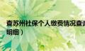 查苏州社保个人缴费情况查询（苏州社保查询个人账户缴费明细）