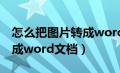 怎么把图片转成word文档（怎样把图片转换成word文档）