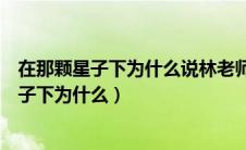 在那颗星子下为什么说林老师是一颗最亮的星星（在那颗星子下为什么）