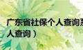 广东省社保个人查询系统官网（广东省社保个人查询）