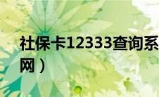 社保卡12333查询系统（12333社保卡查询网）