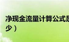 净现金流量计算公式是什么（净现金流量是多少）