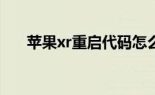 苹果xr重启代码怎么看（苹果xr重启）